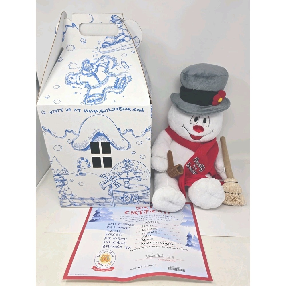 Vintage Build A Bear Workshop Frosty The Snowman 2009 18" with Original Box CSA